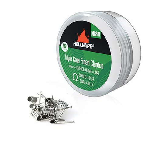 HELLVAPE NI80 TRIPLE CORE FUSED CLAPTON PRE-BUILT 0.37 OHM